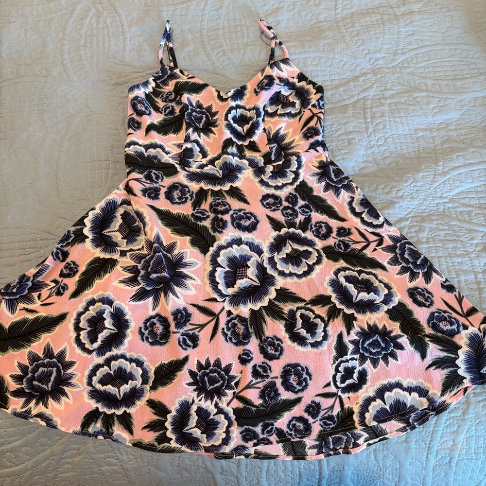 Show Me Your MuMu Pink and Blue Floral Dress,‎ Sweetheart, babydoll